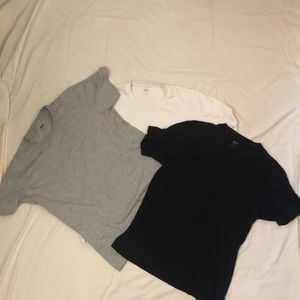 Uniqlo Supima T-Shirt Bundle Mens Small Black Gray White